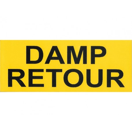 Damp retour sticker