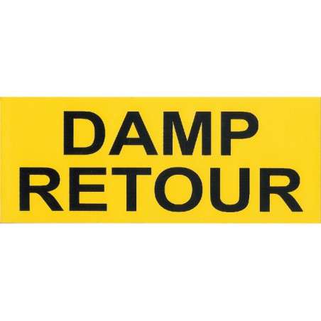 Damp retour sticker