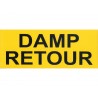 Damp retour sticker