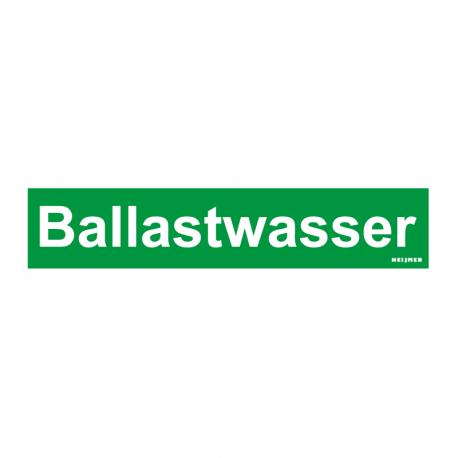 Graveerplaatje 'Ballastwasser' mt. s