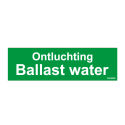 Graveerplaatje 'Ontluchting Ballast water' mt.m