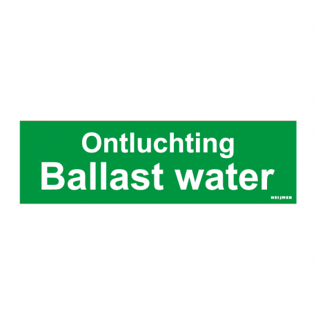 Graveerplaatje 'Ontluchting Ballast water' mt.m