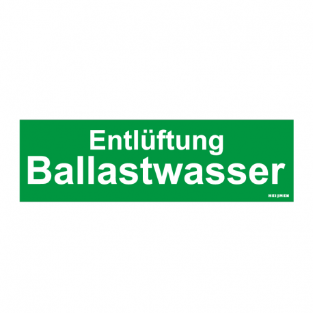 Graveerplaatje 'Entl. Ballastwasser' mt.m