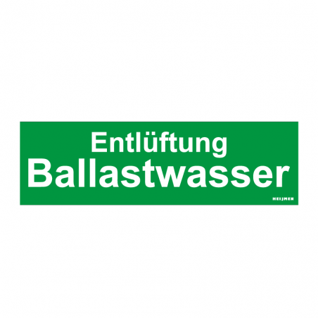Graveerplaatje 'Entl. Ballastwasser' mt.m