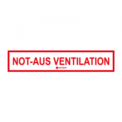 Graveerplaatje 'Not-aus ventilation' 15x3cm