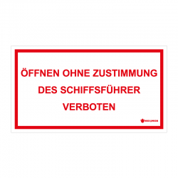 Graveerplaatje 'Zustimmung schiffsführer' 18 x 10cm