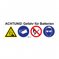 Sticker Heijmen 'Gefahr für Batterien' 45x15cm
