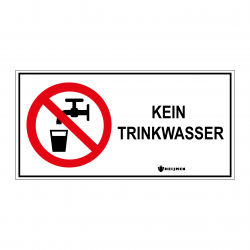 Sticker Heijmen 'Kein Trinkwasser' 18x9cm