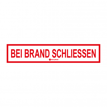 Sticker Heijmen 'Bei brand schliessen' 15x3cm