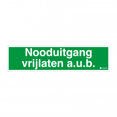 Sticker Heijmen 'Nooduitgang vrijlaten NL' 30x7,5cm