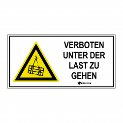 Sticker Heijmen 'Niet lopen Duits' 18x9cm