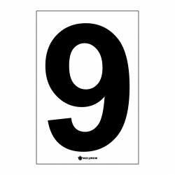 Sticker Heijmen 'Cijfer 9 zwart' 8x12
