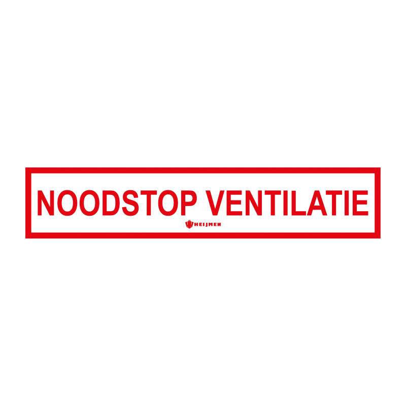 Sticker Heijmen 'Noodstop ventilatie NL' 15x3cm