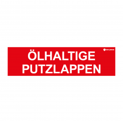 Sticker Heijmen 'Poetslappen oliehoudend Duits' 15x3cm