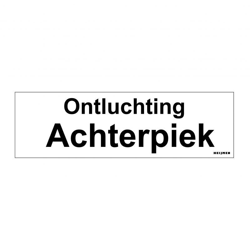 Sticker Heijmen 'Ontluchting achterpiek' 10x3cm