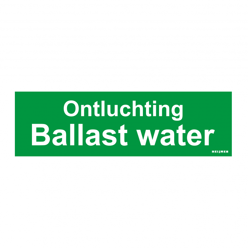 Sticker Heijmen 'Ontluchting ballast water NL' 10x3cm