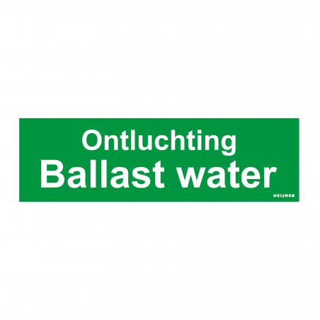 Sticker Heijmen 'Ontluchting ballast water NL' 10x3cm