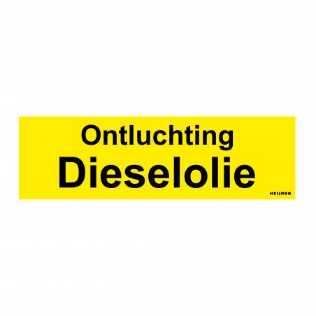 Sticker Heijmen 'Ontluchting dieselolie NL' 10x3cm