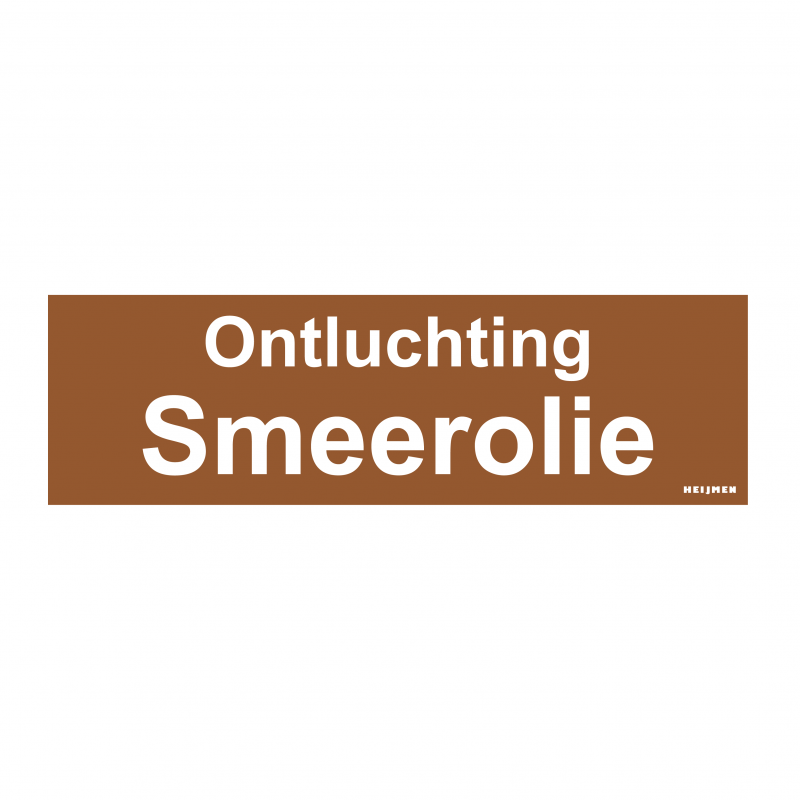 Sticker Heijmen 'Ontluchting smeerolie NL' 10x3cm