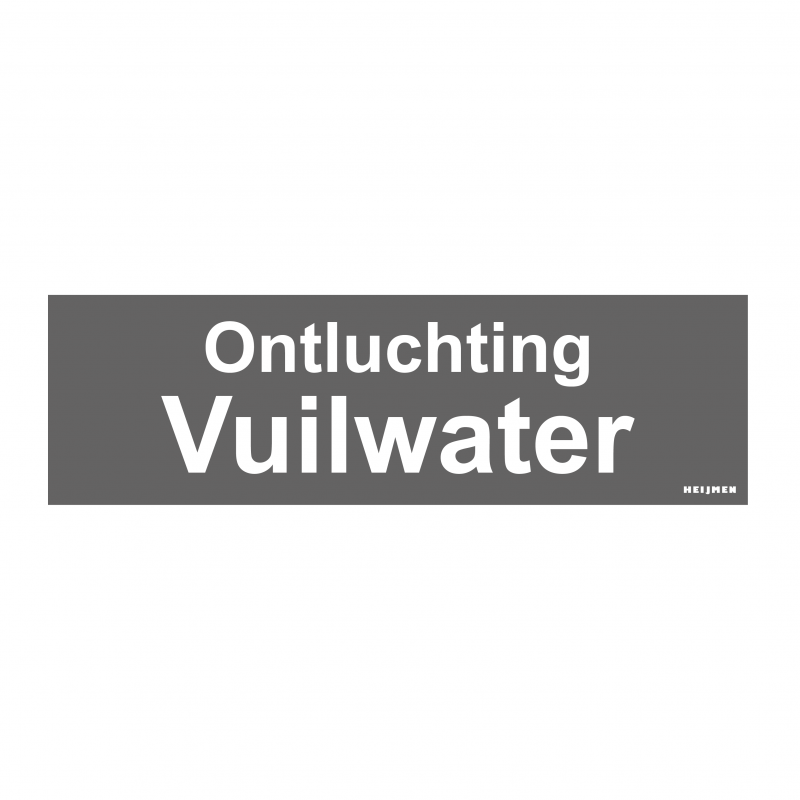 Sticker Heijmen 'Ontluchting vuilwater NL' 10X3CM